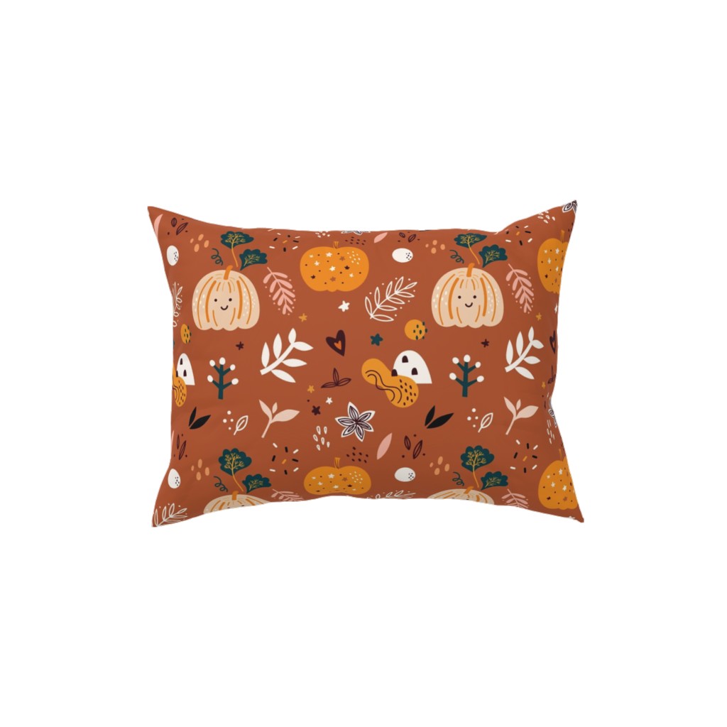 Autumn Pattern - Orange Pillow, Woven, White, 12x16, Double Sided, Orange