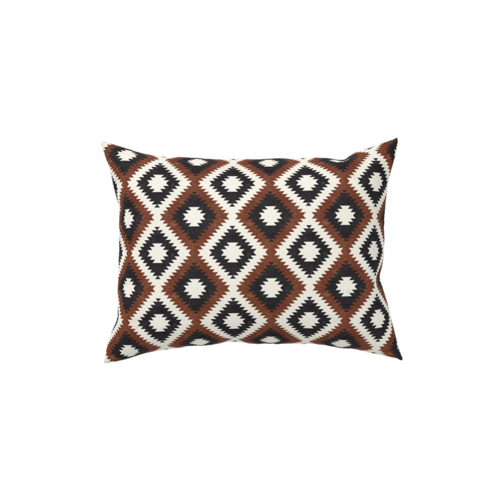 Aztec - Neutrals Pillow, Woven, White, 12x16, Double Sided, Brown