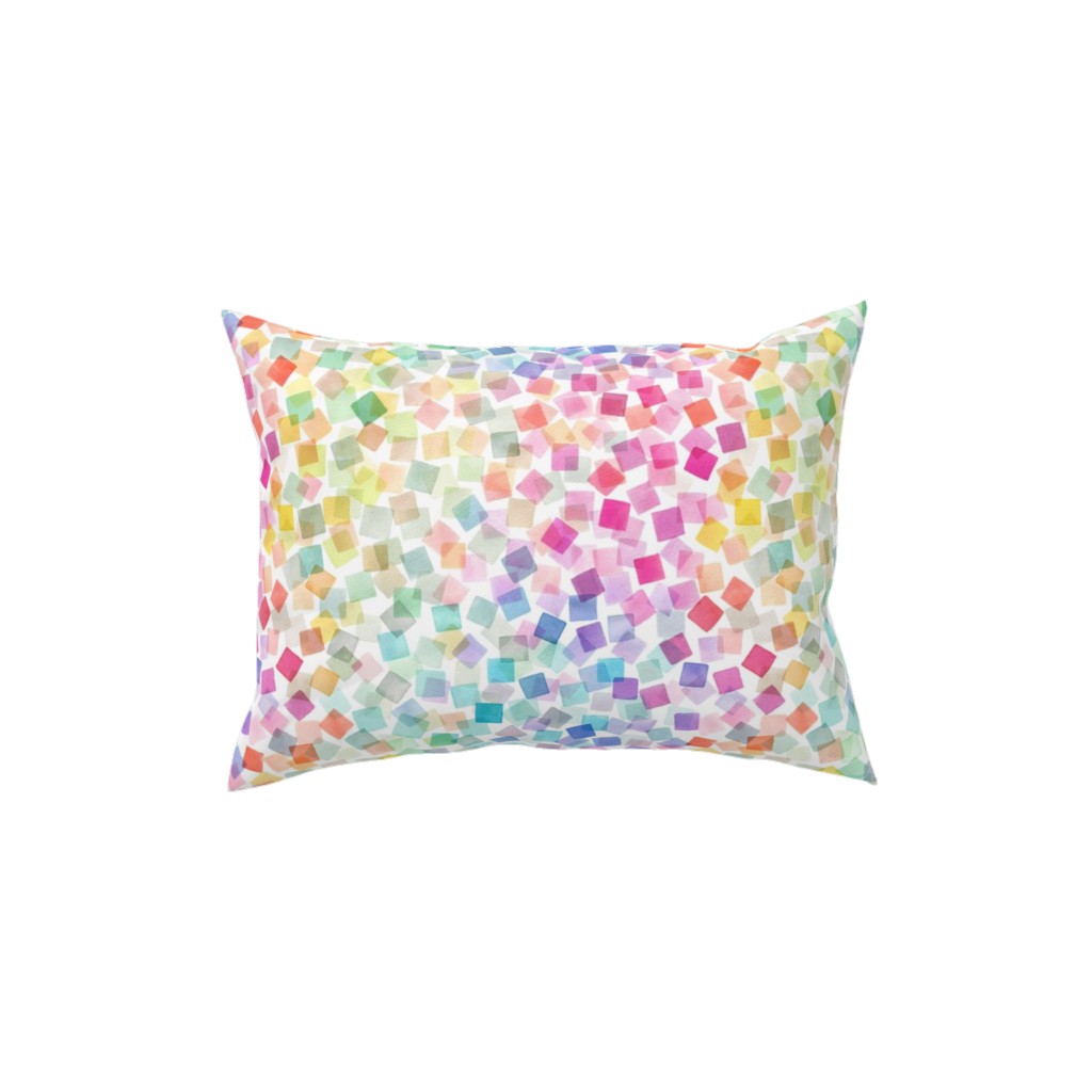 Confetti Party - Multi Pillow, Woven, White, 12x16, Double Sided, Multicolor
