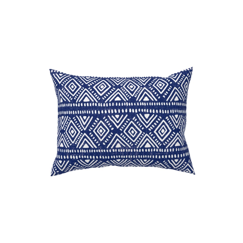 Abstract Diamonds - Navy Pillow, Woven, White, 12x16, Double Sided, Blue