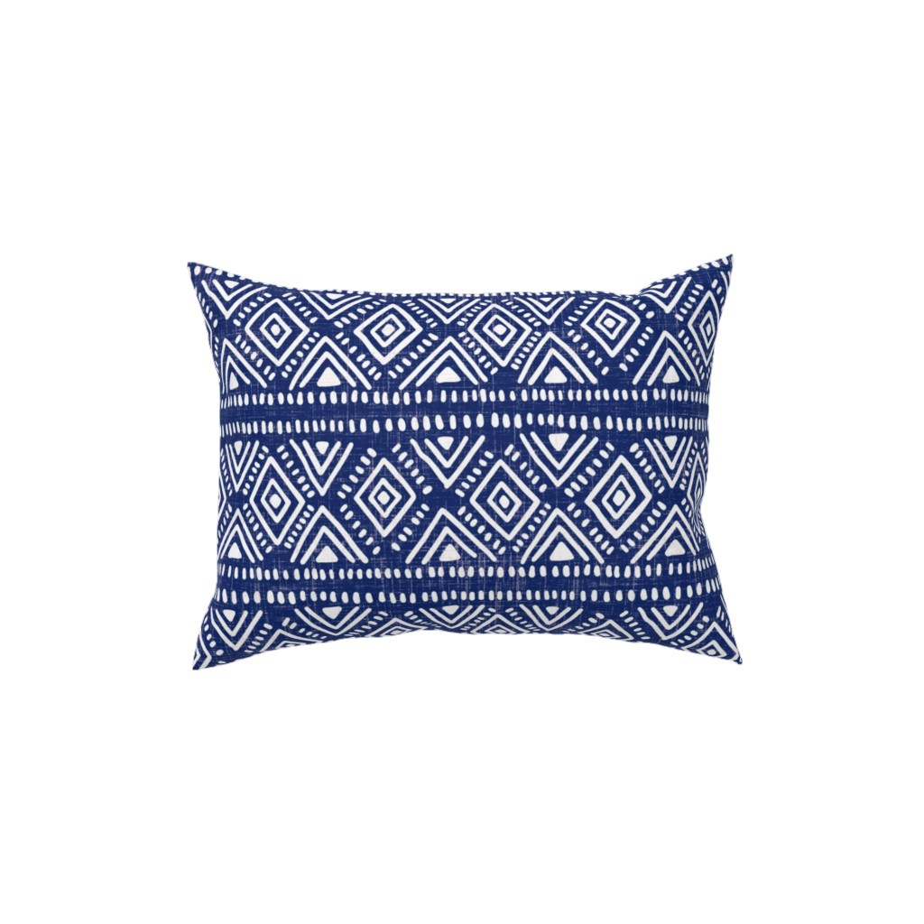 Abstract Diamonds - Navy Pillow, Woven, White, 12x16, Double Sided, Blue, True Blue