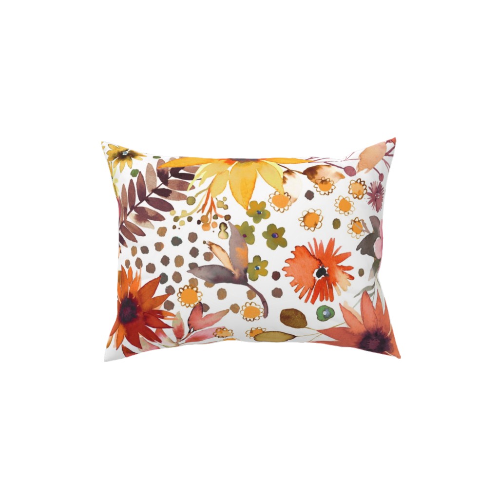 Big Sunflowers - Goldenrod Yellow Pillow, Woven, White, 12x16, Double Sided, Orange