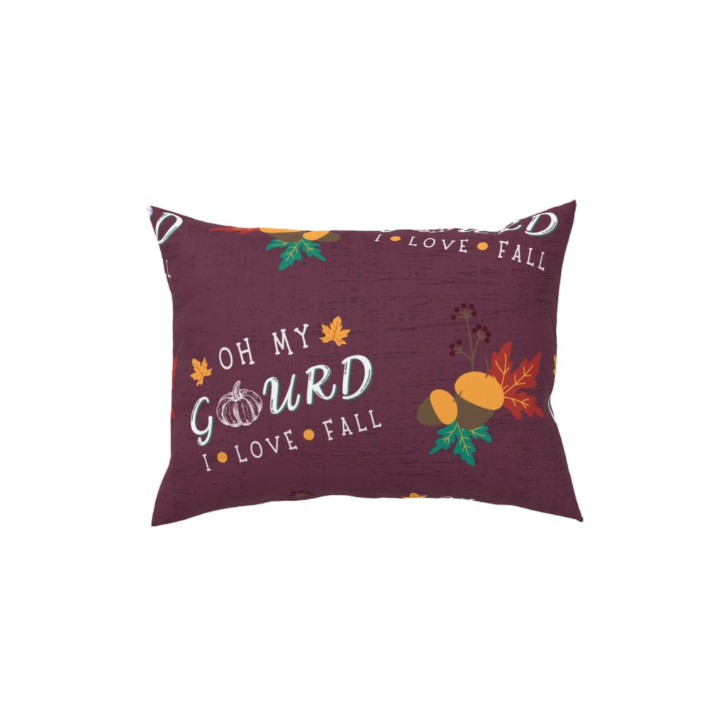 Oh My Gourd on Mauve Pillow, Woven, White, 12x16, Double Sided, Purple, Purple