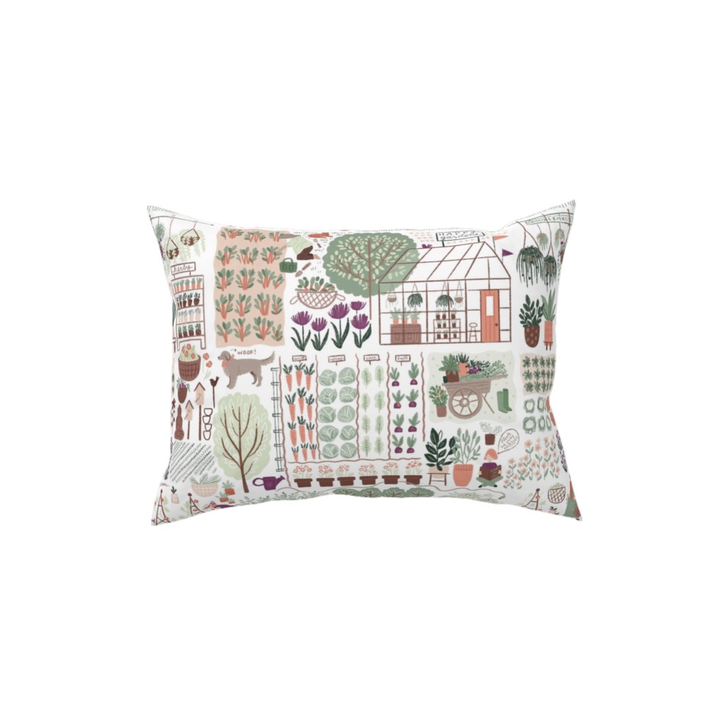 My Favorite Greenhouse - Multicolor Pillow, Woven, White, 12x16, Double Sided, Multicolor