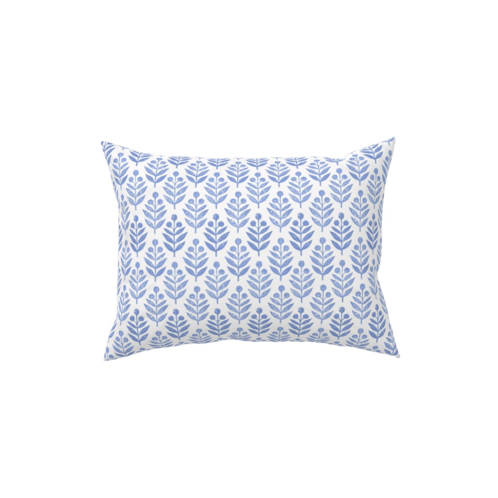 Lotti Quiet Pillow, Woven, White, 12x16, Double Sided, Blue