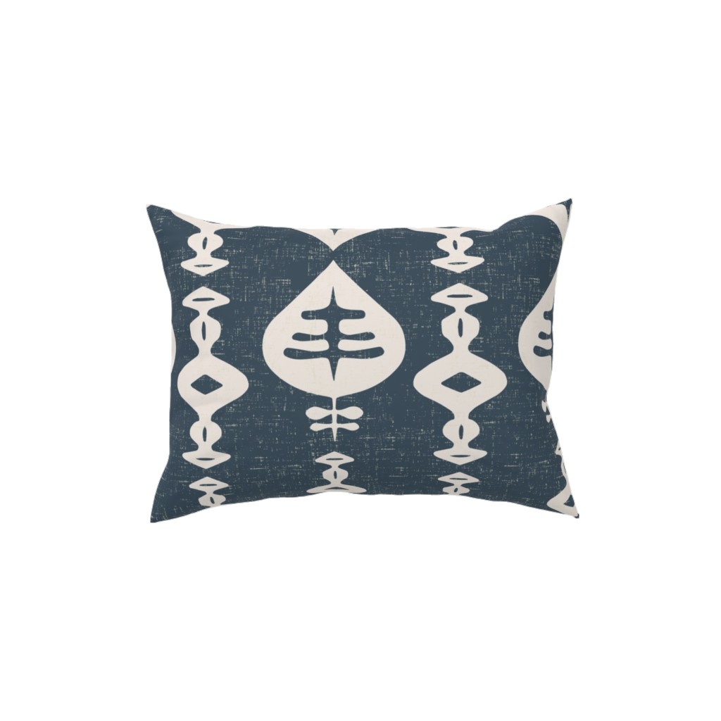 Maya - Navy Pillow, Woven, White, 12x16, Double Sided, Blue