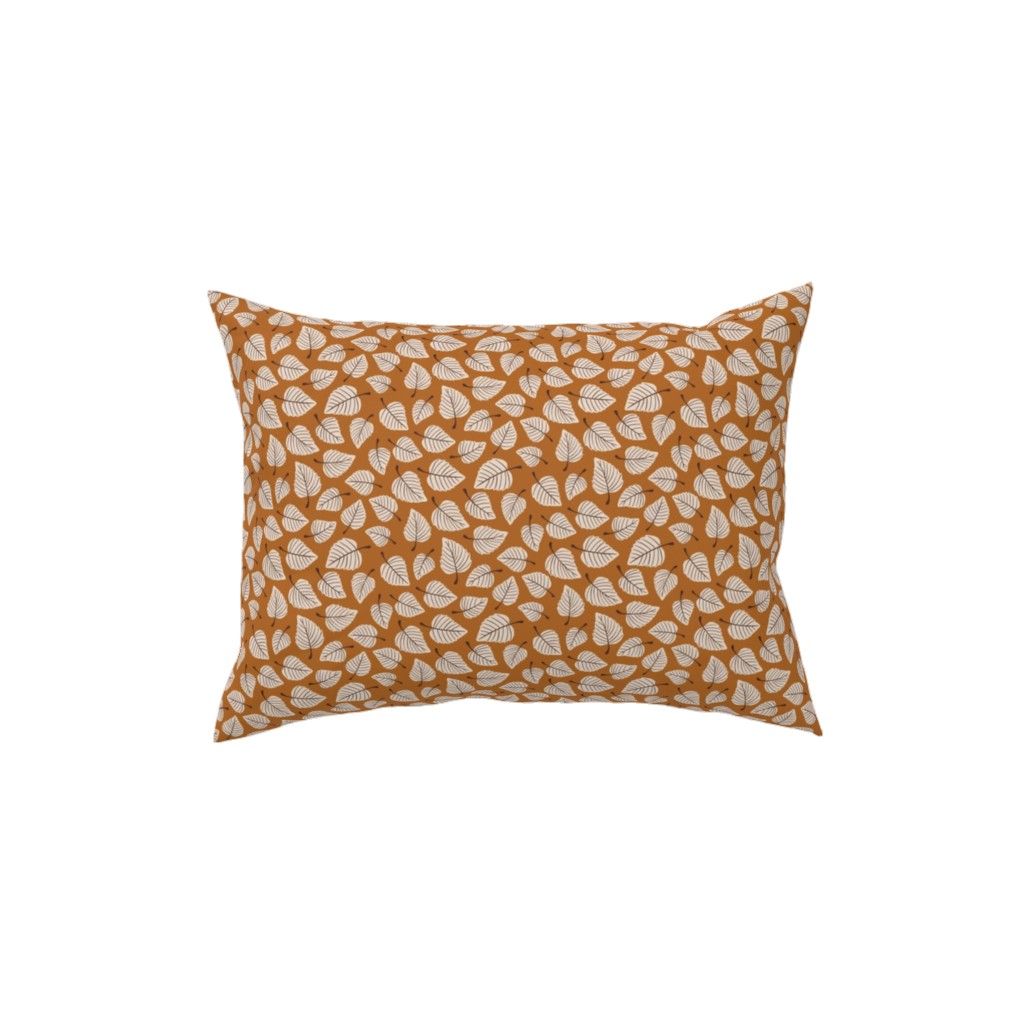 Falling Leaves - Terracotta Pillow, Woven, White, 12x16, Double Sided, Orange, Orange