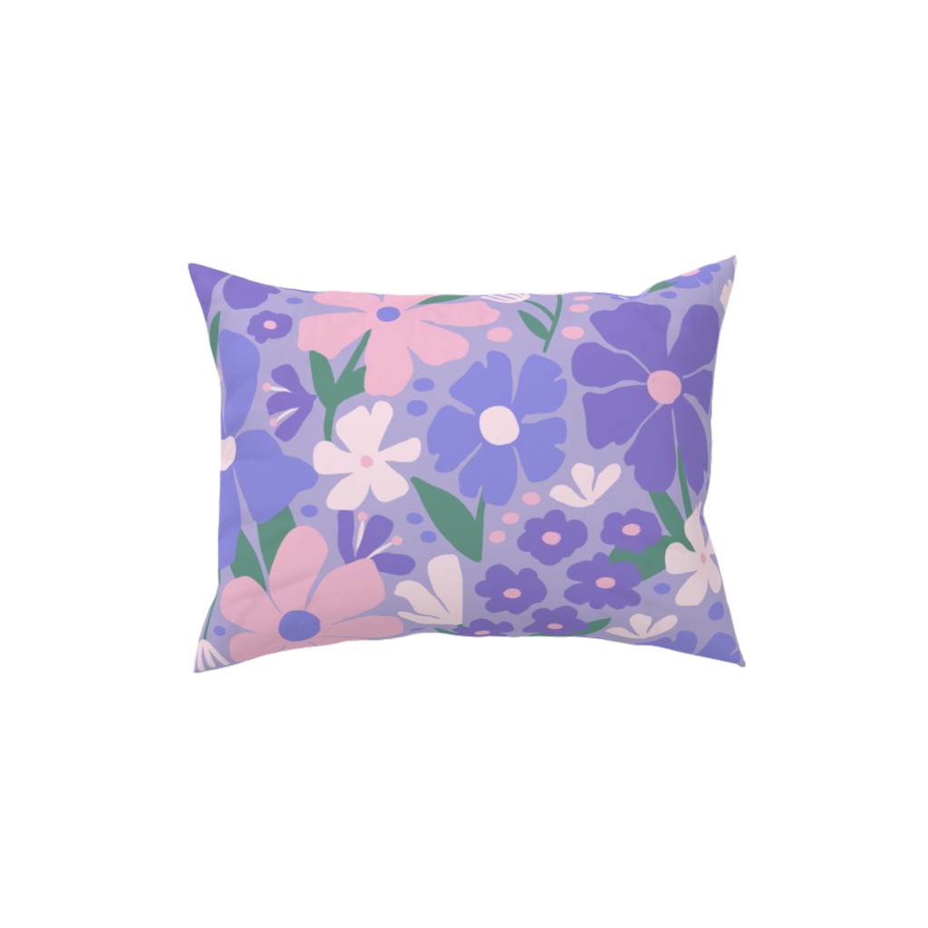 Blooming Garden on Lilac Pillow, Woven, White, 12x16, Double Sided, Purple, Purple