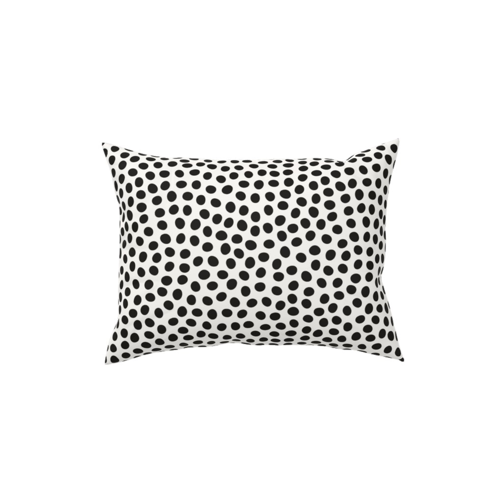Dots - Black and White Pillow, Woven, White, 12x16, Double Sided, White