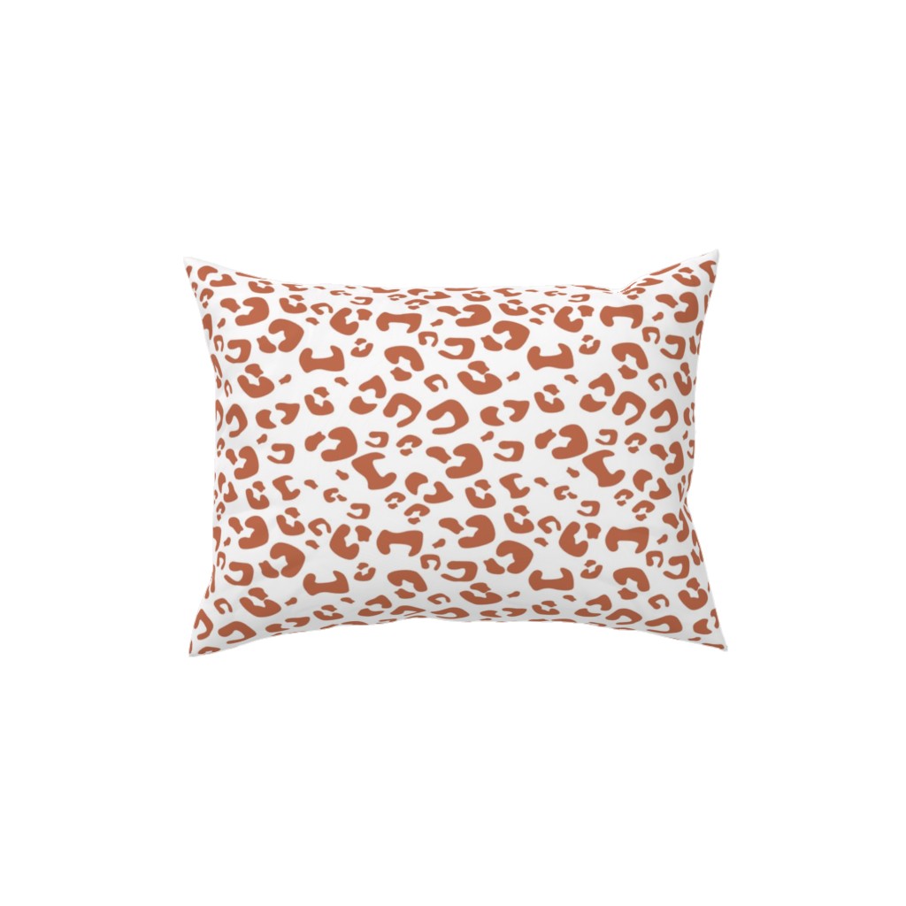 Leopard Print - Terracotta Pillow, Woven, White, 12x16, Double Sided, Brown, Brown