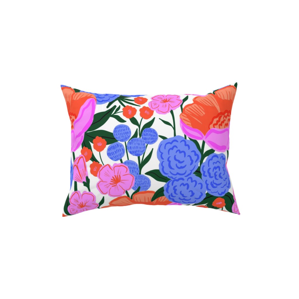 Garden Floral - Brights Pillow, Woven, White, 12x16, Double Sided, Multicolor