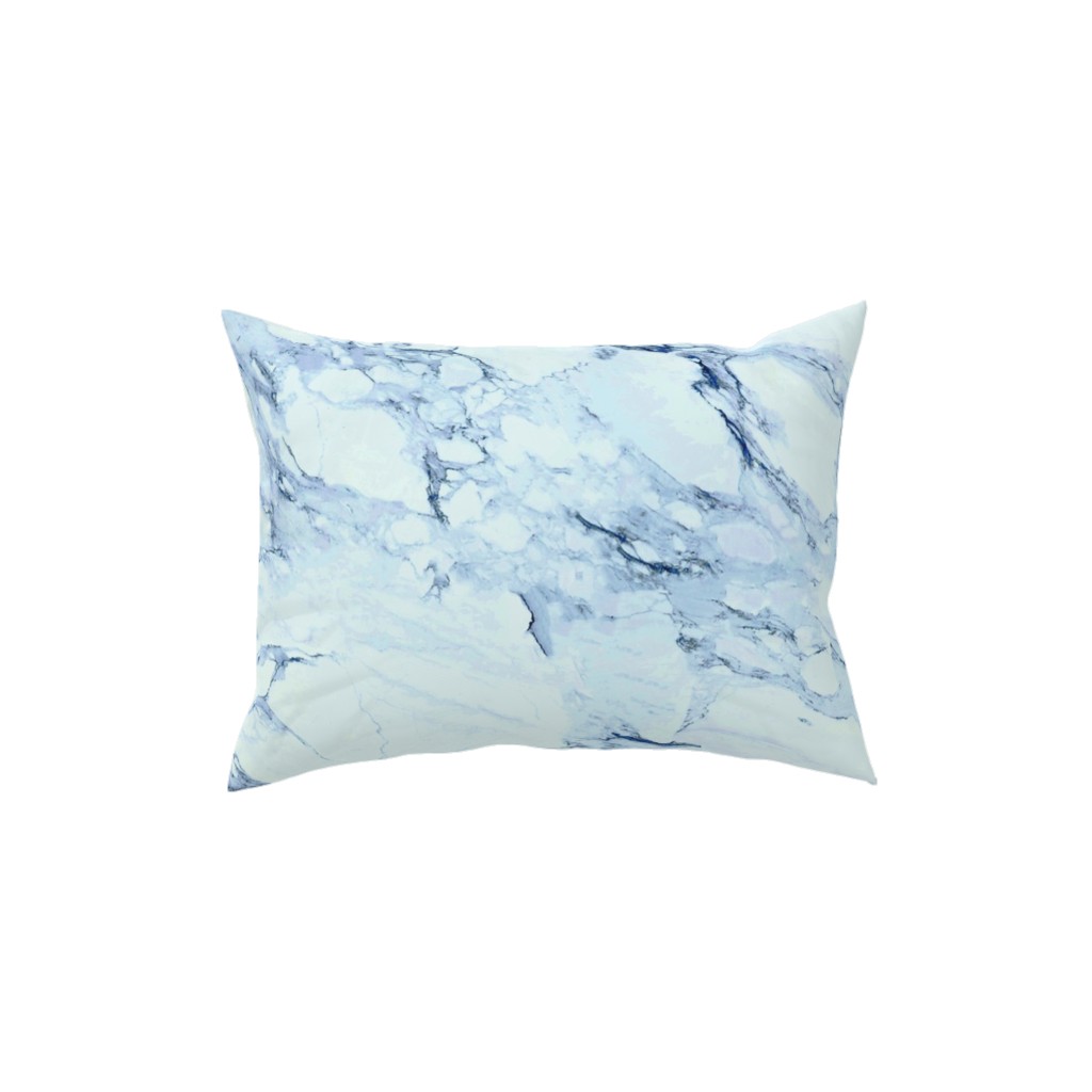 Marble - Blue Pillow, Woven, White, 12x16, Double Sided, Blue, True Blue