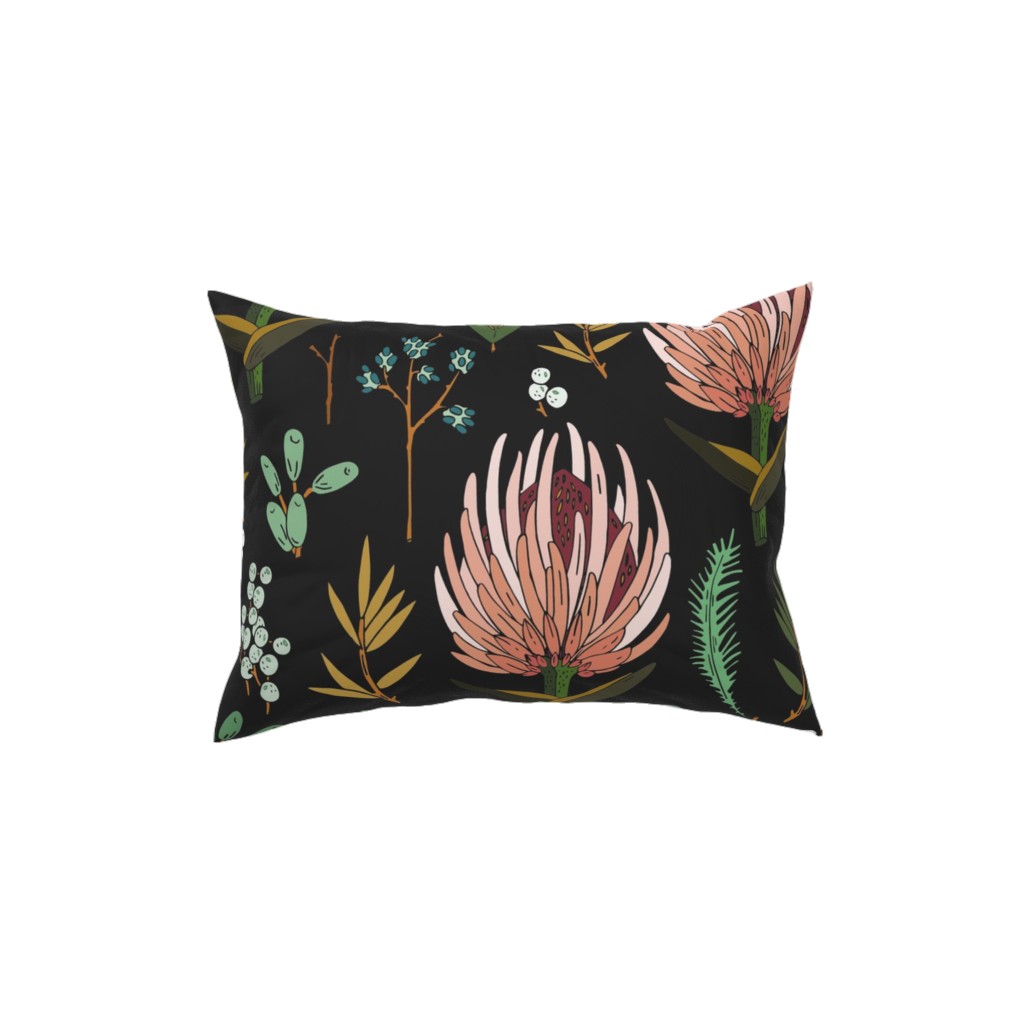 Floral Study - Dark Pillow, Woven, White, 12x16, Double Sided, Multicolor