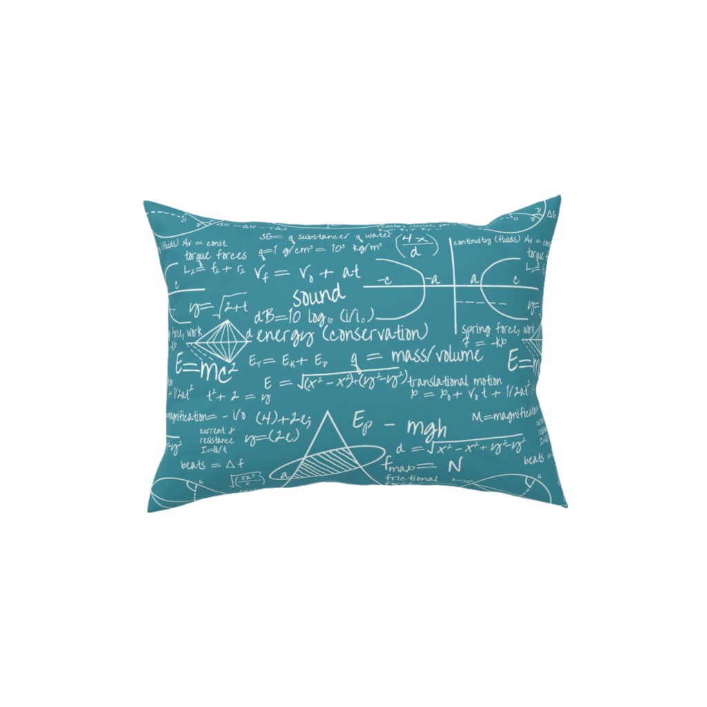 Common Equations Pillow, Woven, White, 12x16, Double Sided, Blue