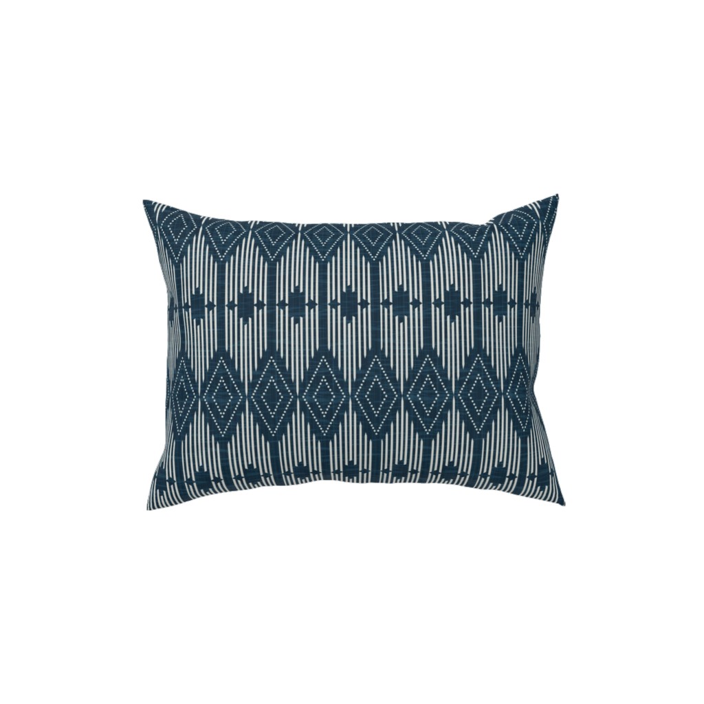 West End Pillow, Woven, White, 12x16, Double Sided, Blue