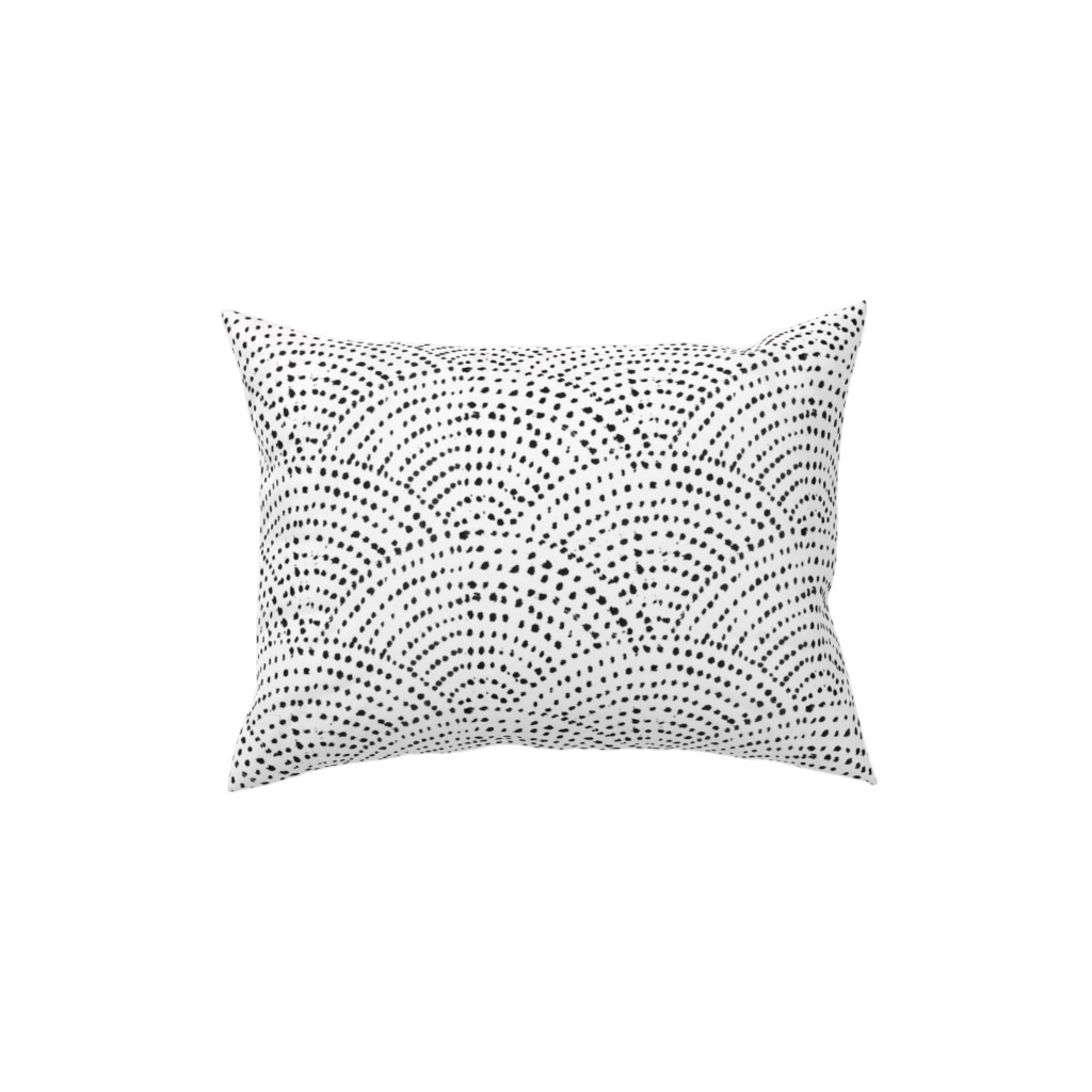 Ink Dot Scales Pillow, Woven, White, 12x16, Double Sided, White