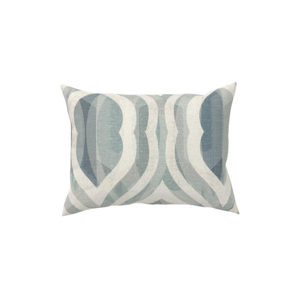 Modern Watercolor Damask - Gray Pillow, Woven, White, 12x16, Double Sided, Gray