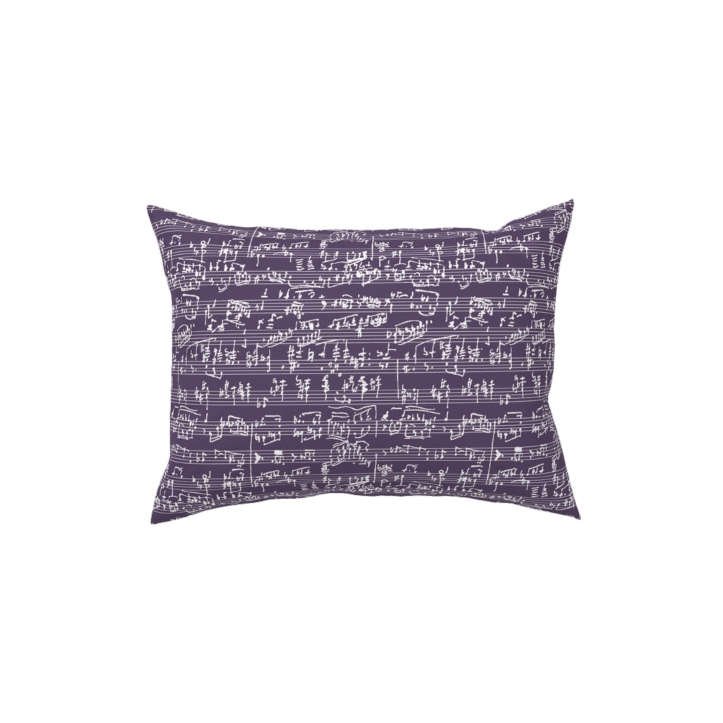 Handwritten Sheet Music Pillow, Woven, White, 12x16, Double Sided, Purple