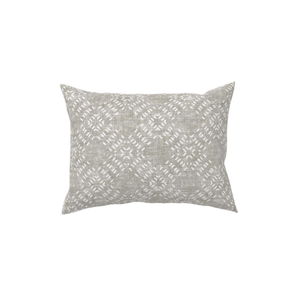 Modern Farmhouse Tile - Neutral Pillow, Woven, White, 12x16, Double Sided, Gray