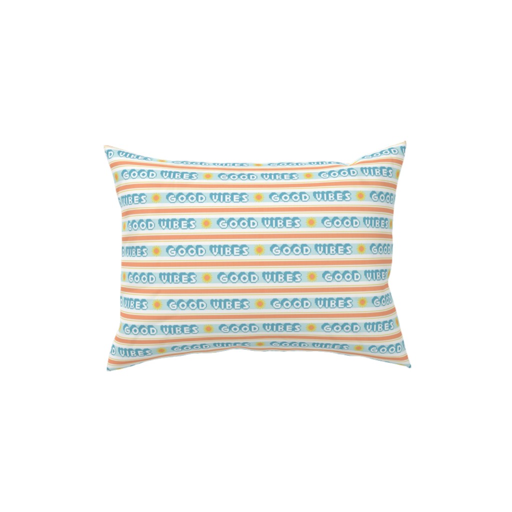 Good Vibes Vintage Typography Pillow, Woven, White, 12x16, Double Sided, Orange, Orange
