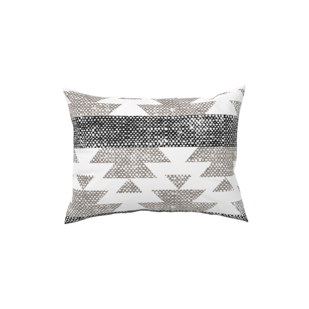 Aztec Woven - Neutral Pillow, Woven, White, 12x16, Double Sided, Gray