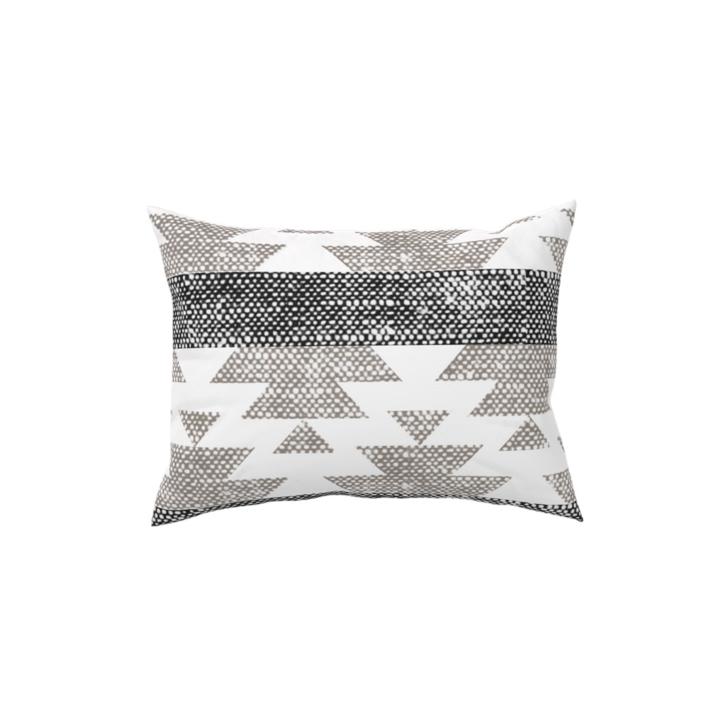 Aztec Woven - Neutral Pillow, Woven, White, 12x16, Double Sided, Gray, Gray