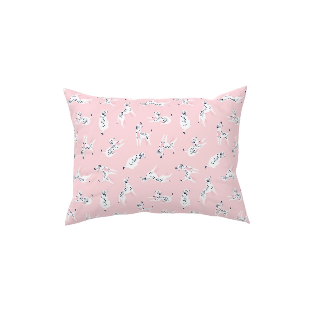 Funny Dalmatian - Pink Pillow, Woven, White, 12x16, Double Sided, Pink, Bright Pink