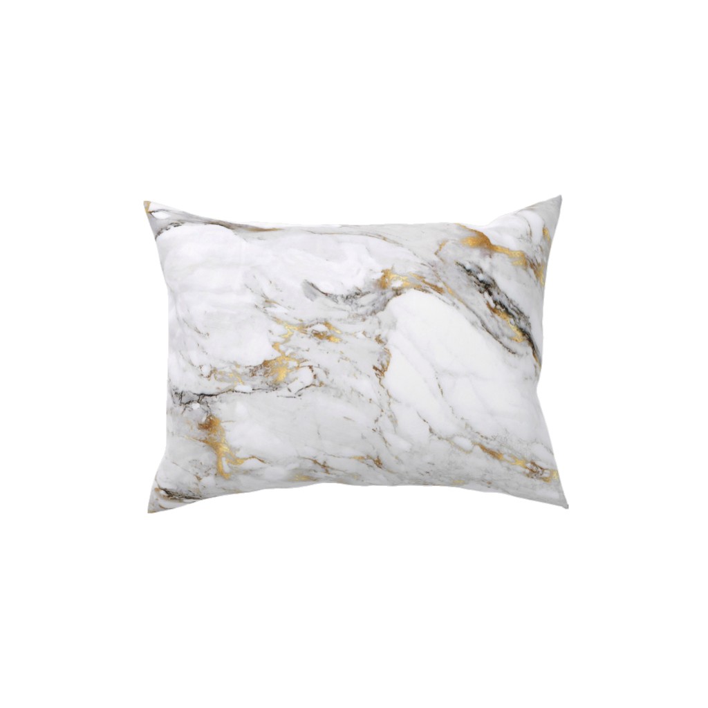 Gilded Marble - Gray Pillow, Woven, White, 12x16, Double Sided, Gray