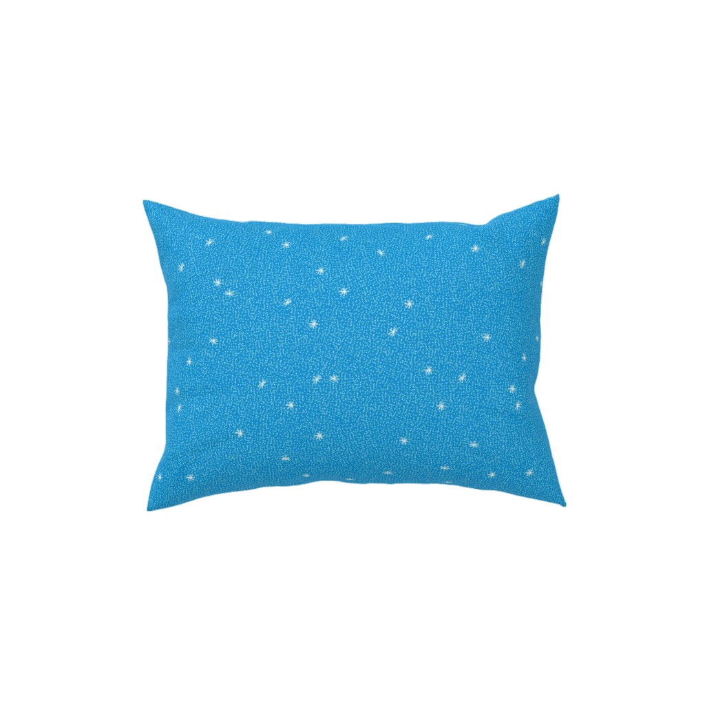 Holiday Hygge Snowflakes Pillow, Woven, White, 12x16, Double Sided, Blue