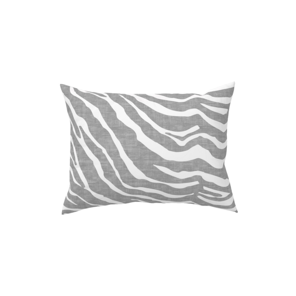 Zebra Texture - Gray Pillow, Woven, White, 12x16, Double Sided, Gray