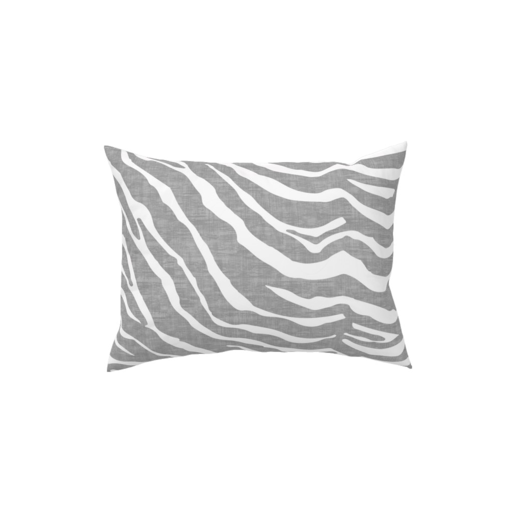 Zebra Texture - Gray Pillow, Woven, White, 12x16, Double Sided, Gray, Gray