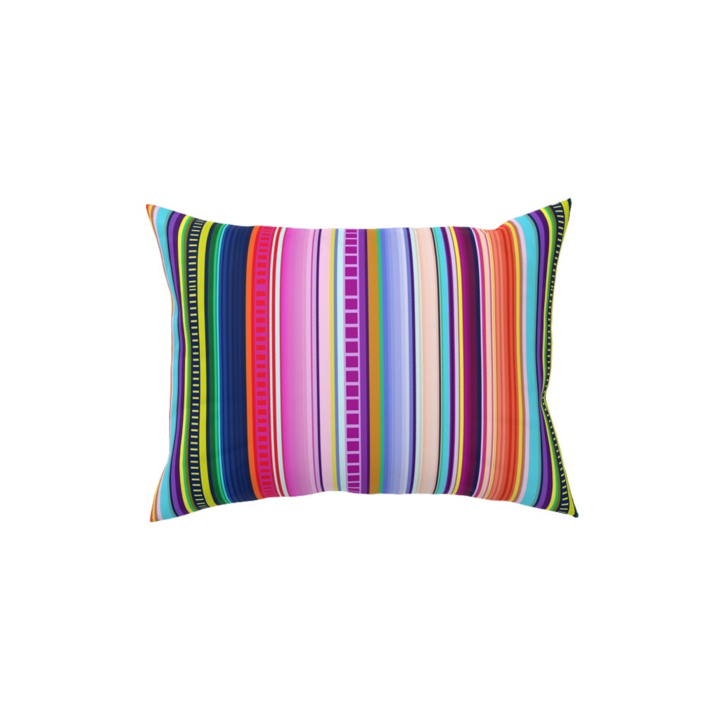 Mexican Serape - Multi Pillow, Woven, White, 12x16, Double Sided, Multicolor