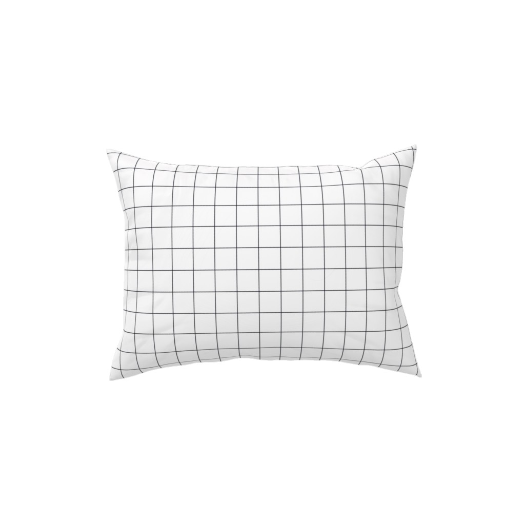 Black & White Grid Pillow, Woven, White, 12x16, Double Sided, White, White