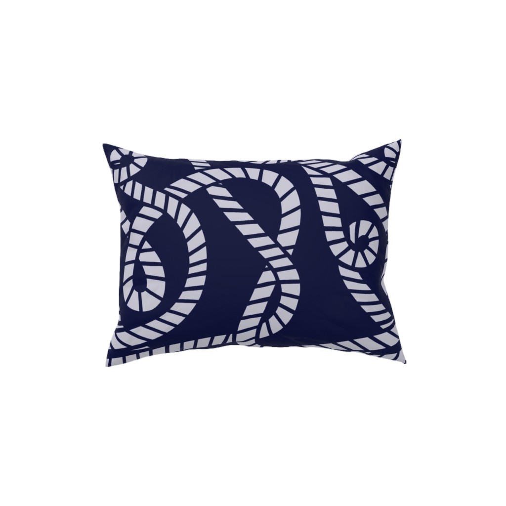 Nautical Rope on Navy Pillow, Woven, White, 12x16, Double Sided, Blue, True Blue