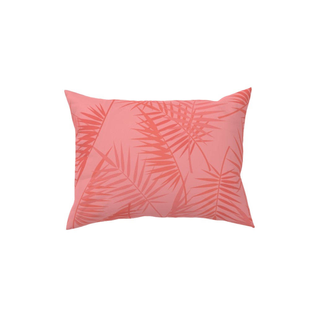 Tropical - Coral Pillow, Woven, White, 12x16, Double Sided, Pink, Bright Pink