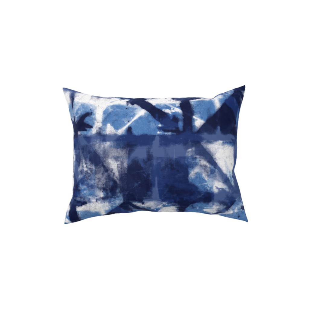 Shibori - Indigo Pillow, Woven, White, 12x16, Double Sided, Blue