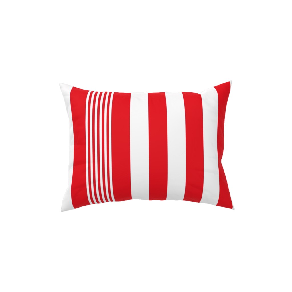 Turkish Stripes Vertical- Canada Day - Red and White Pillow, Woven, White, 12x16, Double Sided, Red, Red