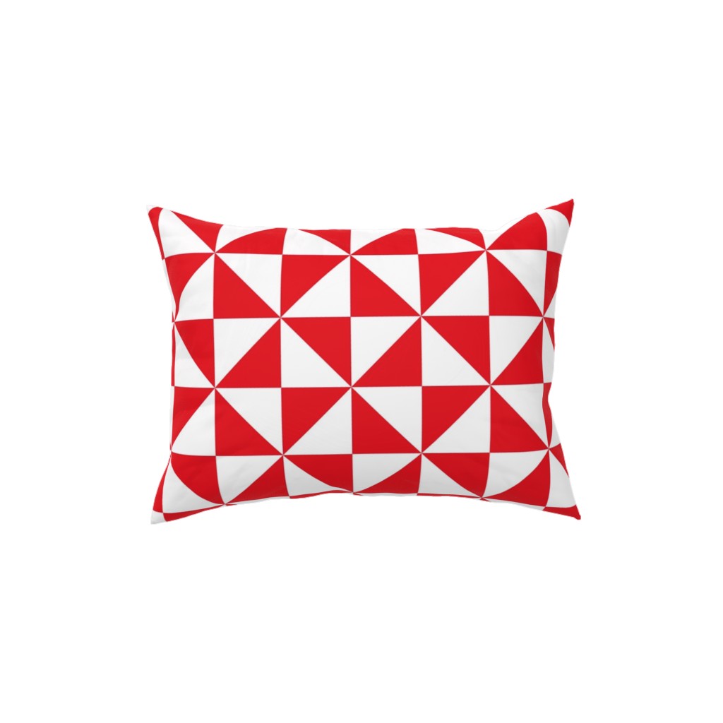 Pinwheels - Red and White Pillow, Woven, White, 12x16, Double Sided, Red