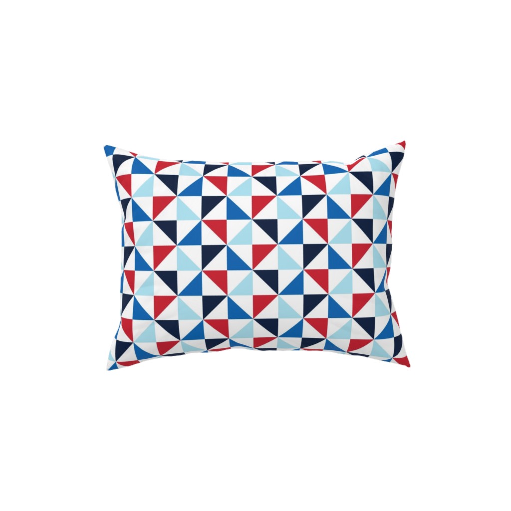 Pinwheels - Multi Pillow, Woven, White, 12x16, Double Sided, Blue