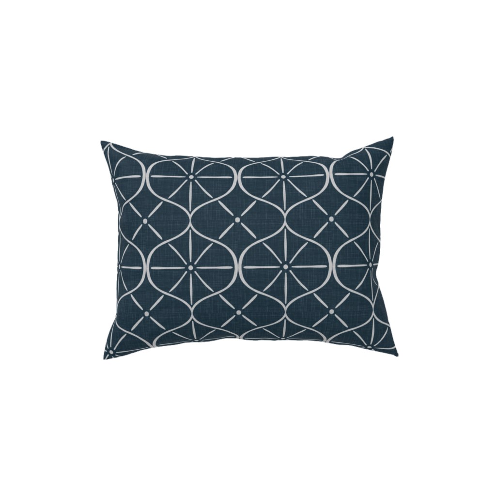 Ovalesque - Blue Pillow, Woven, White, 12x16, Double Sided, Blue