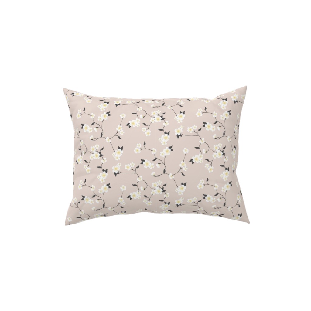 Climbing Flower - Pink Pillow, Woven, White, 12x16, Double Sided, Pink, Bright Pink
