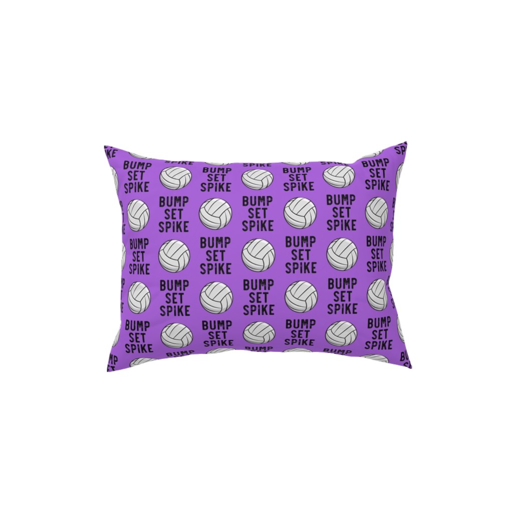 Bump Set Spike Volleyball Pillow, Woven, White, 12x16, Double Sided, Purple, Lupin