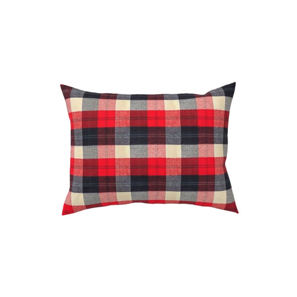 Lumberjack Flannel Buffalo Plaid - Red Pillow, Woven, White, 12x16, Double Sided, Red