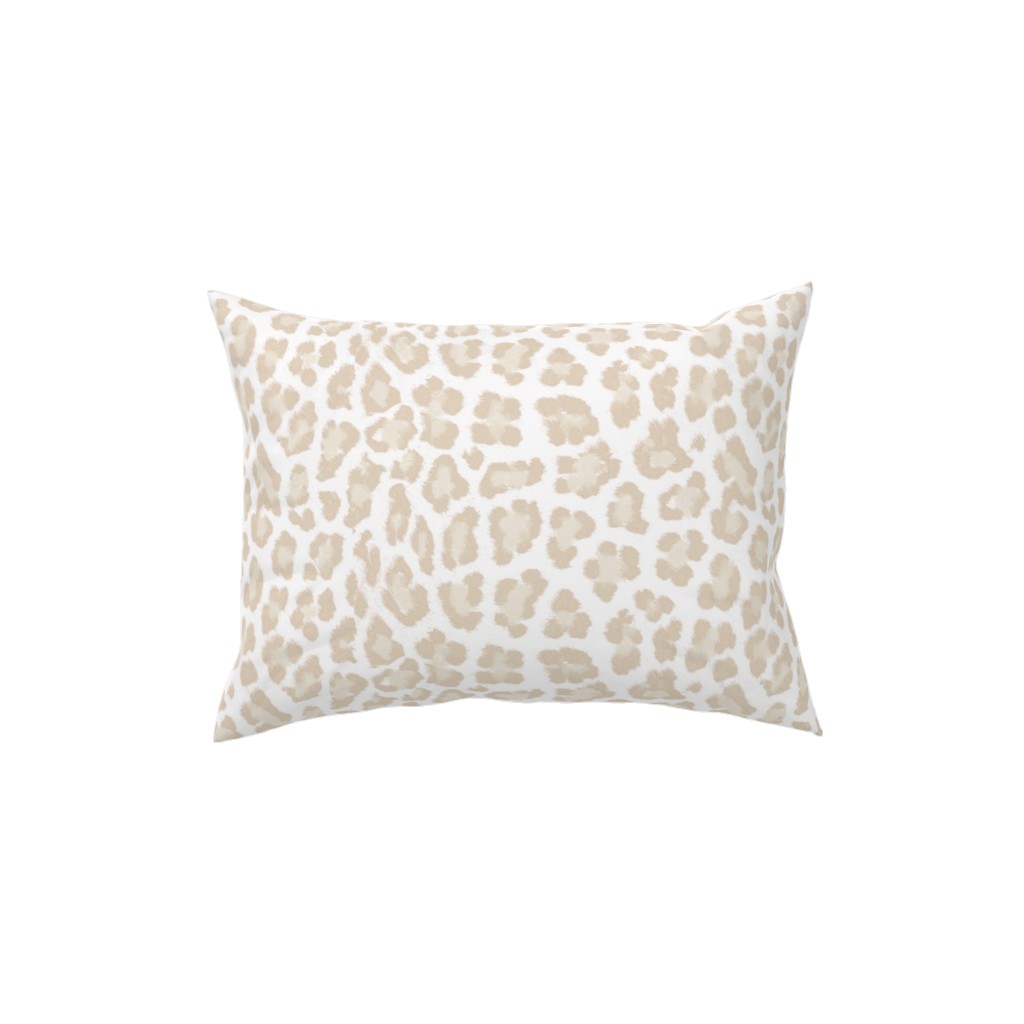 Natural Leopard - Beige Pillow, Woven, White, 12x16, Double Sided, Beige, Pearl