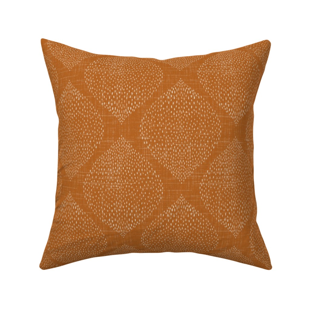 Minimalist Ogee - Burnt Orange Pillow, Woven, White, 16x16, Double Sided, Orange, Orange