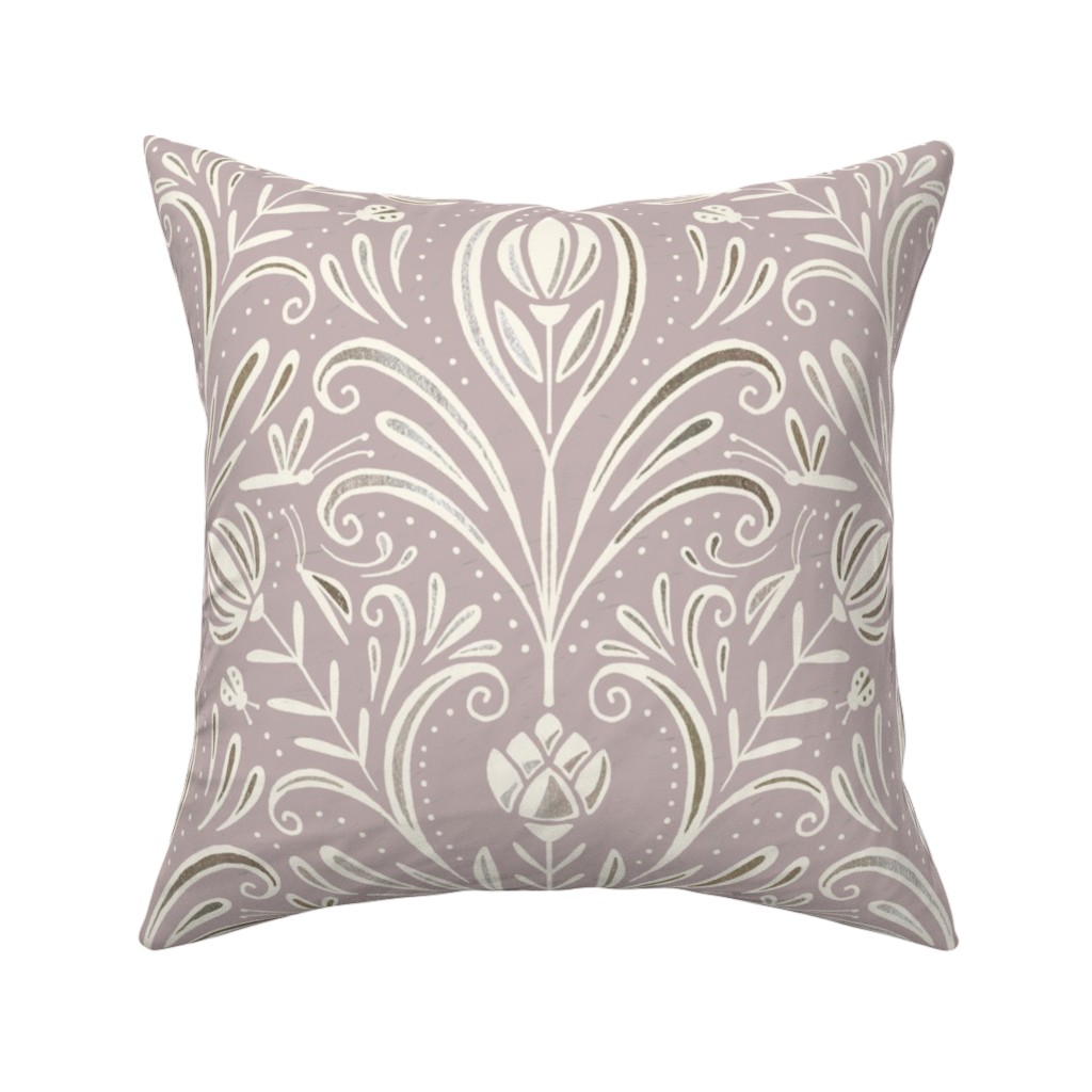 Rochelle Pillow, Woven, White, 16x16, Double Sided, Purple