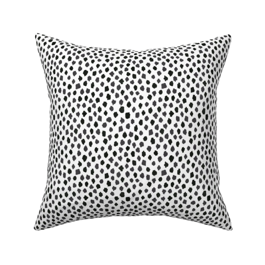 Inky Spots - Black and White Pillow, Woven, White, 16x16, Double Sided, White, White