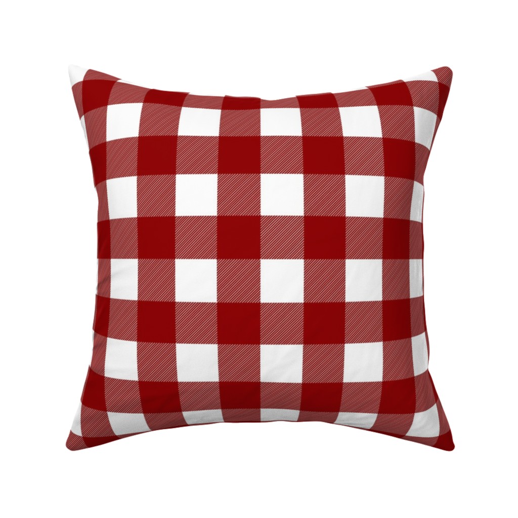Buffalo Plaid - Red Pillow, Woven, White, 16x16, Double Sided, Red, Red