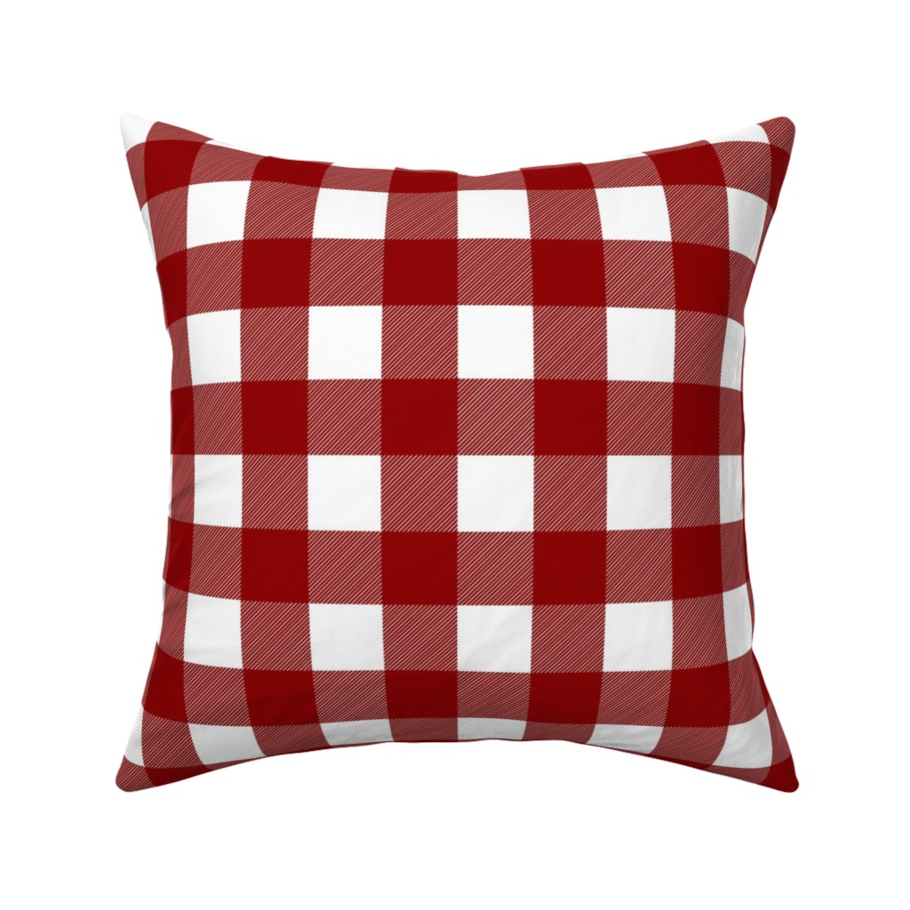 Buffalo Plaid - Red Pillow, Woven, White, 16x16, Double Sided, Red