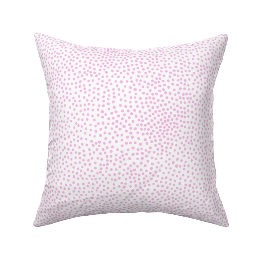 Dot - Happy Pink on White Pillow, Woven, White, 16x16, Double Sided, Pink